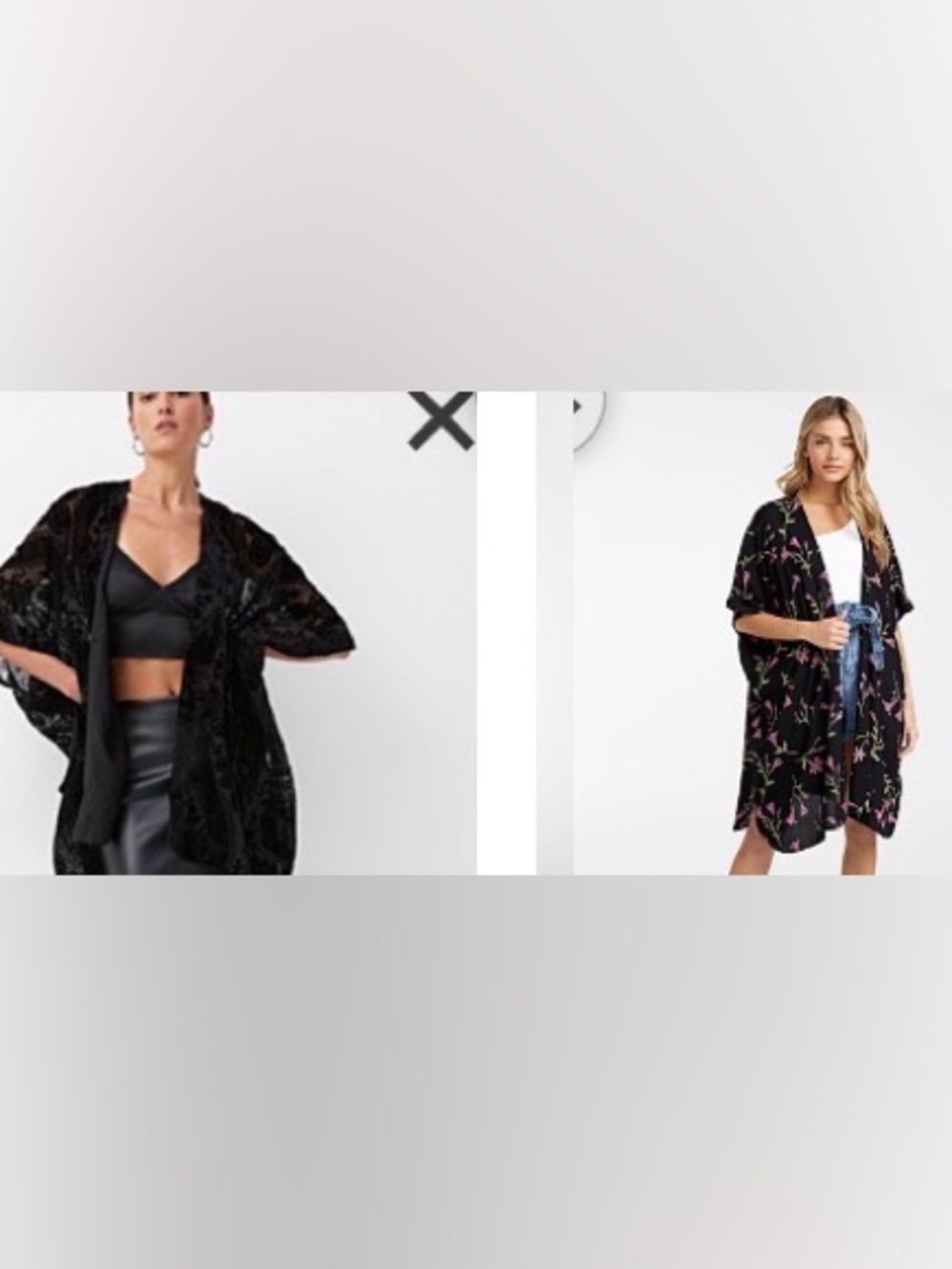 2 black floral kimonos-icône by simons and angie